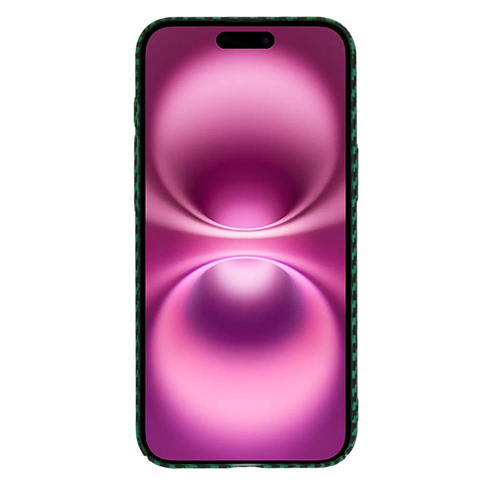 Hülle für Apple iPhone 16 Plus, Techsuit, Carbonite FiberShell, Grün