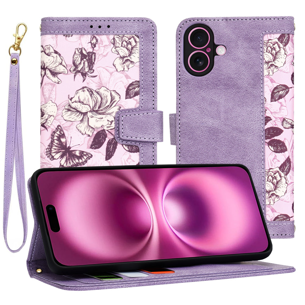 Hülle für Apple iPhone 16 Plus, Techsuit, FlipCraft, Lila