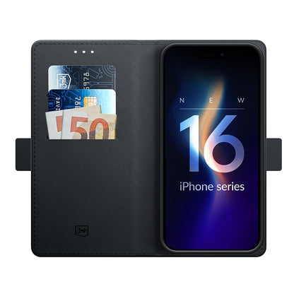 Hülle für Apple iPhone 16 Pro, 3MK, Wallet, Schwarz