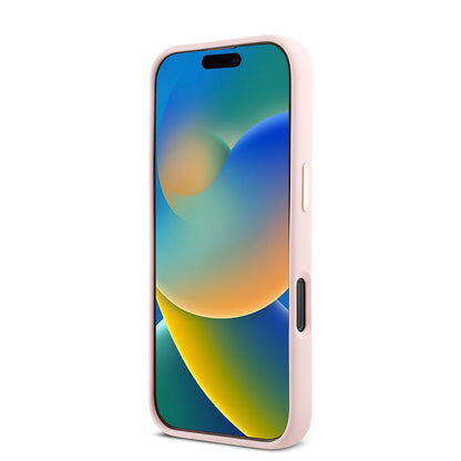 Hülle für Apple iPhone 16 Pro, Guess, Script Metal Logo & Rahmen, Rosa