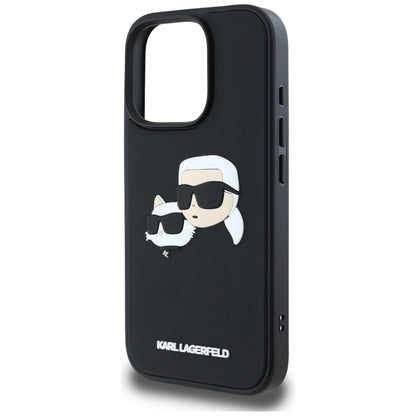 Case for Apple iPhone 16 Pro, Karl Lagerfeld, 3D Rubber Karl & Choupette, Black
