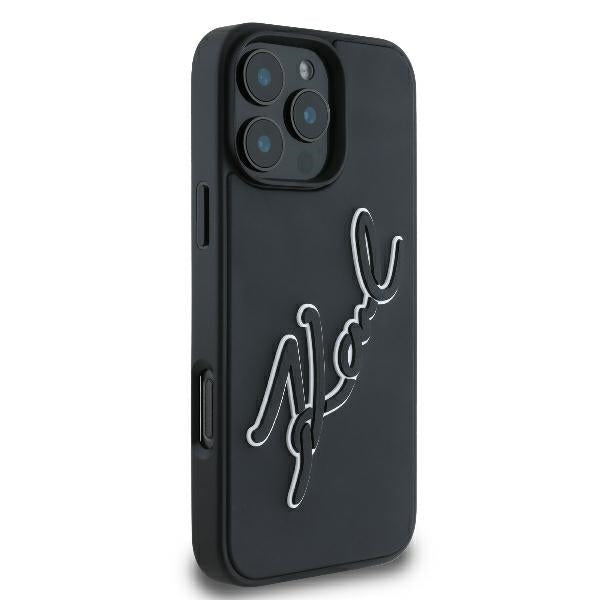 Case for Apple iPhone 16 Pro, Karl Lagerfeld, 3D Rubber Signature, Black