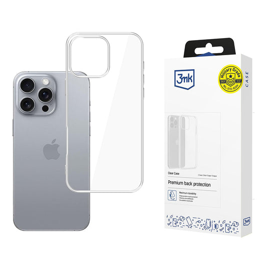 Hülle für Apple iPhone 16 Pro Max, 3MK, Clear, Transparent