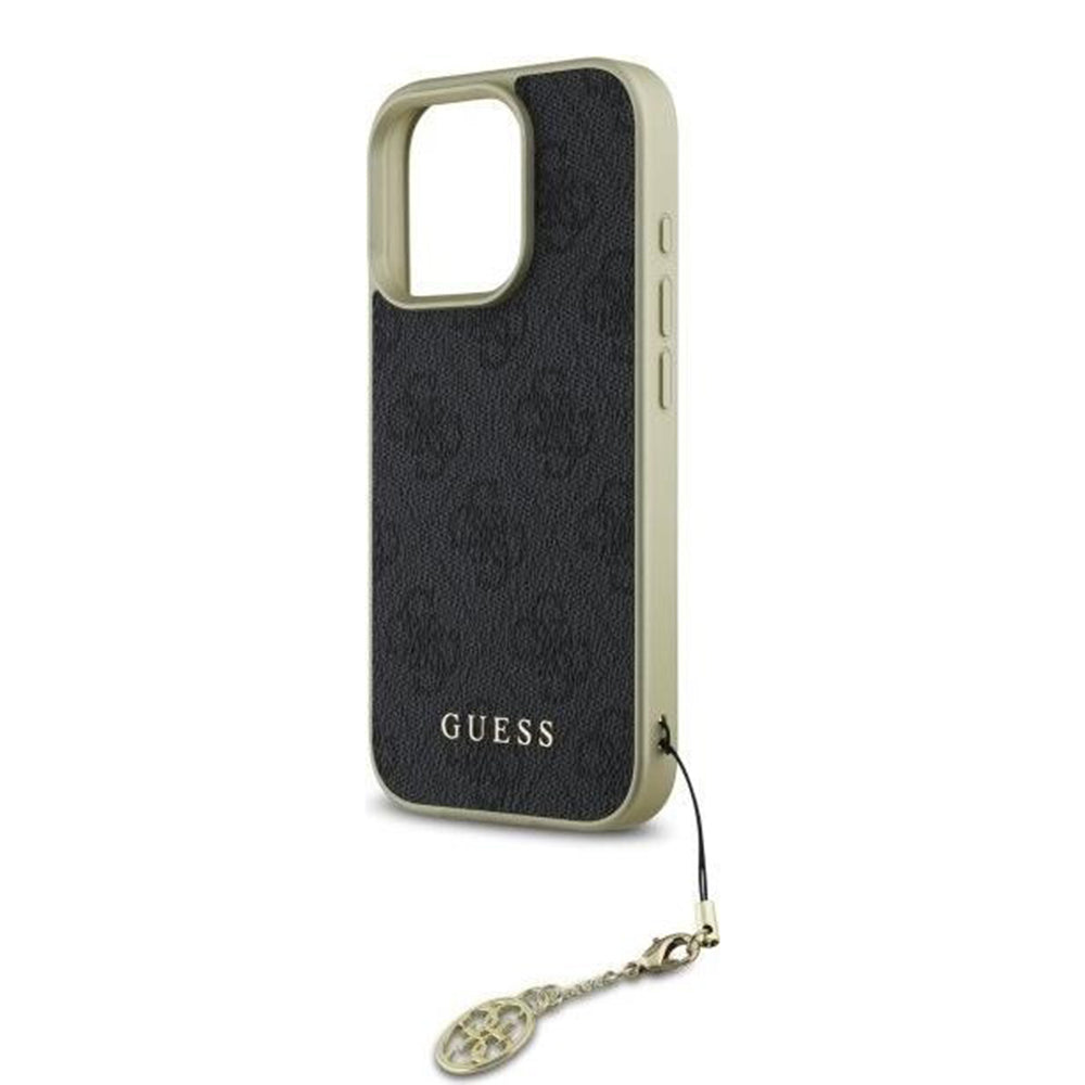 Case for Apple iPhone 16 Pro Max, Guess, 4G Charm, Black