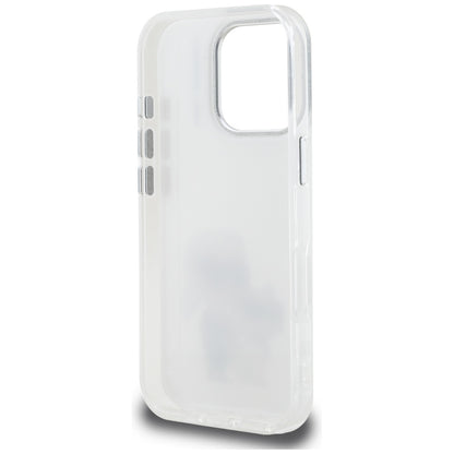 Hülle für Apple iPhone 16 Pro Max, Karl Lagerfeld, IML Aquarelle Logo Karl & Choupette, Weiß