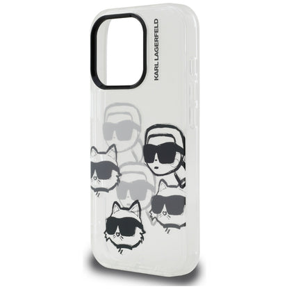 Hülle für Apple iPhone 16 Pro Max, Karl Lagerfeld, IML Luxury Multi Head Pattern, Transparent