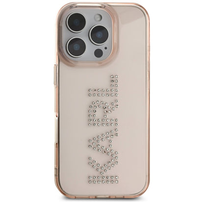 Hülle für Apple iPhone 16 Pro Max, Karl Lagerfeld, IML Rhinestones Pink Logo, Rosa