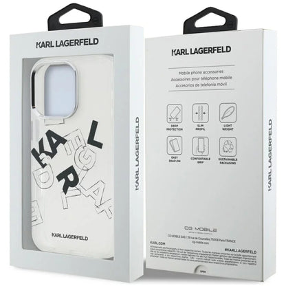 Hülle für Apple iPhone 16 Pro Max, Karl Lagerfeld, IML Sketched Graphic Logo, Transparent
