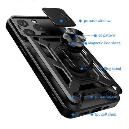 Hülle für Apple iPhone 16 Pro, Techsuit, CamShield, Schwarz