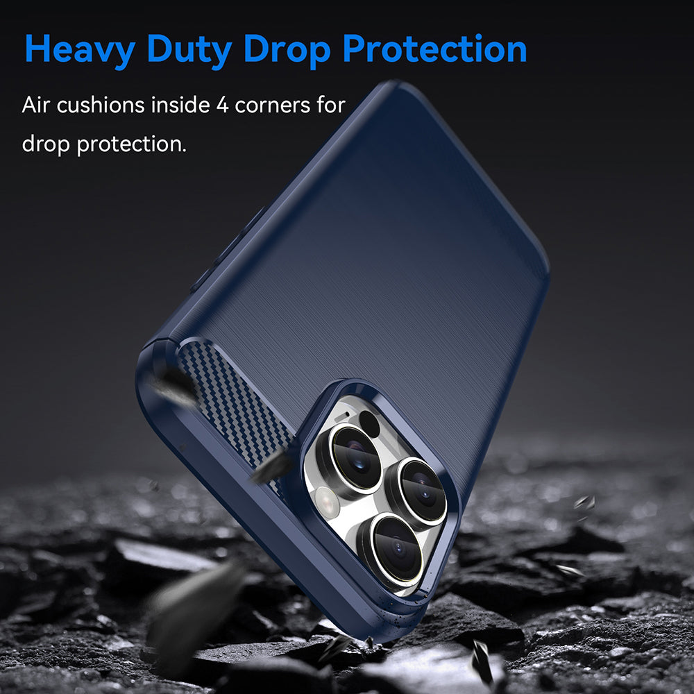 Hülle für Apple iPhone 16 Pro, Techsuit, Carbon, Blau