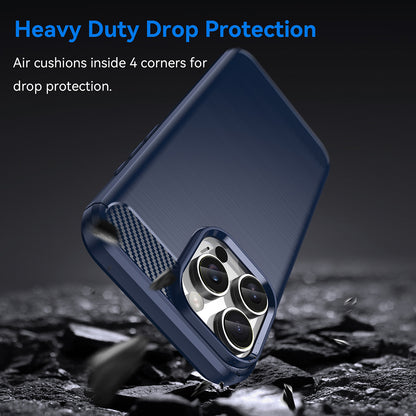 Hülle für Apple iPhone 16 Pro, Techsuit, Carbon, Blau