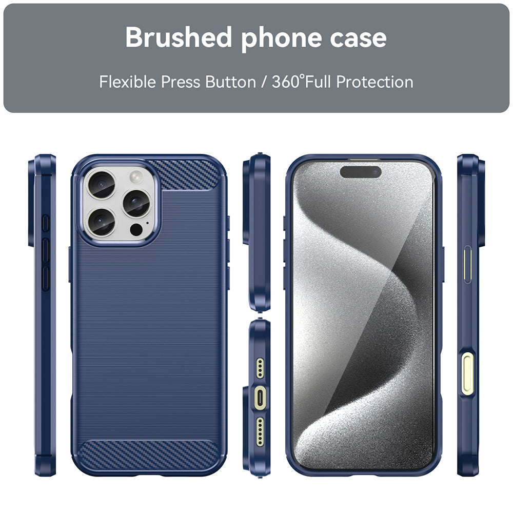 Hülle für Apple iPhone 16 Pro, Techsuit, Carbon, Blau