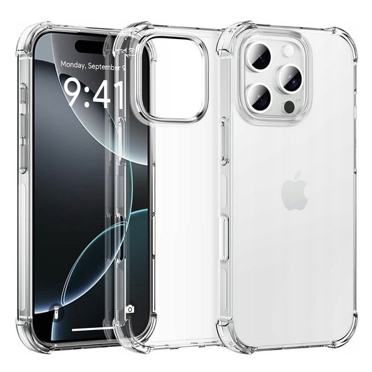 Hülle für Apple iPhone 16 Pro, Techsuit, stoßfeste transparente Hülle (großes Objektivloch), transparent