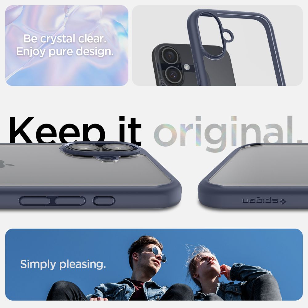 Hülle für Apple iPhone 16, Spigen, Ultra Hybrid, Marineblau
