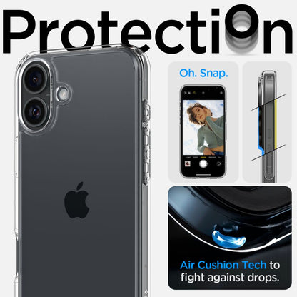 Hülle für Apple iPhone 16, Spigen, Ultra Hybrid, Transparent