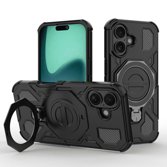 Hülle für Apple iPhone 16, Techsuit, Carbon Shield Pro, Schwarz