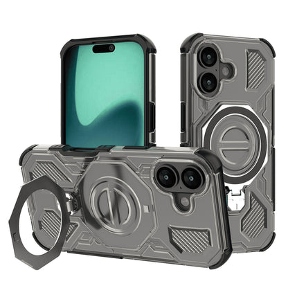 Hülle für Apple iPhone 16, Techsuit, Carbon Shield Pro, Rauchgrau
