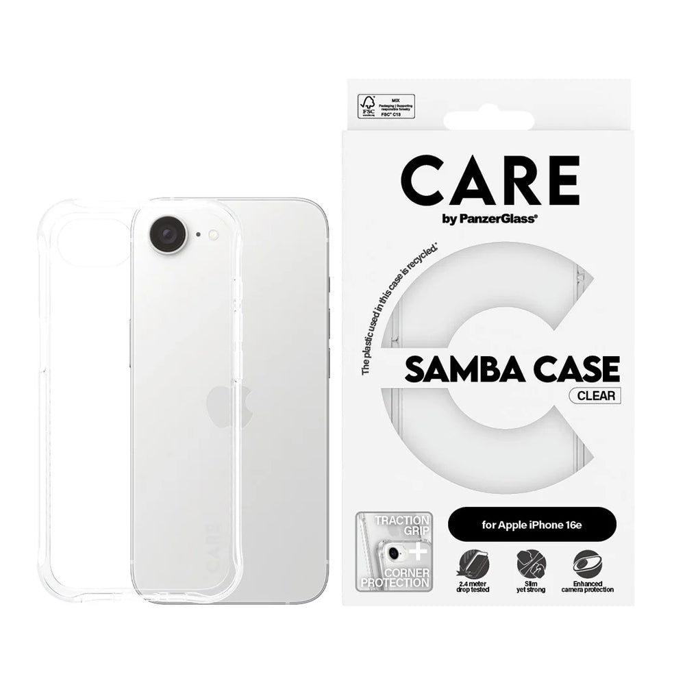 Hülle für Apple iPhone 16e, PanzerGlass, Care Fashionable, Transparent