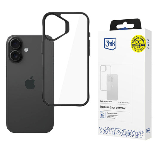 Hülle für Apple iPhone 17, 3MK, Satin Armor Case+, Schwarz