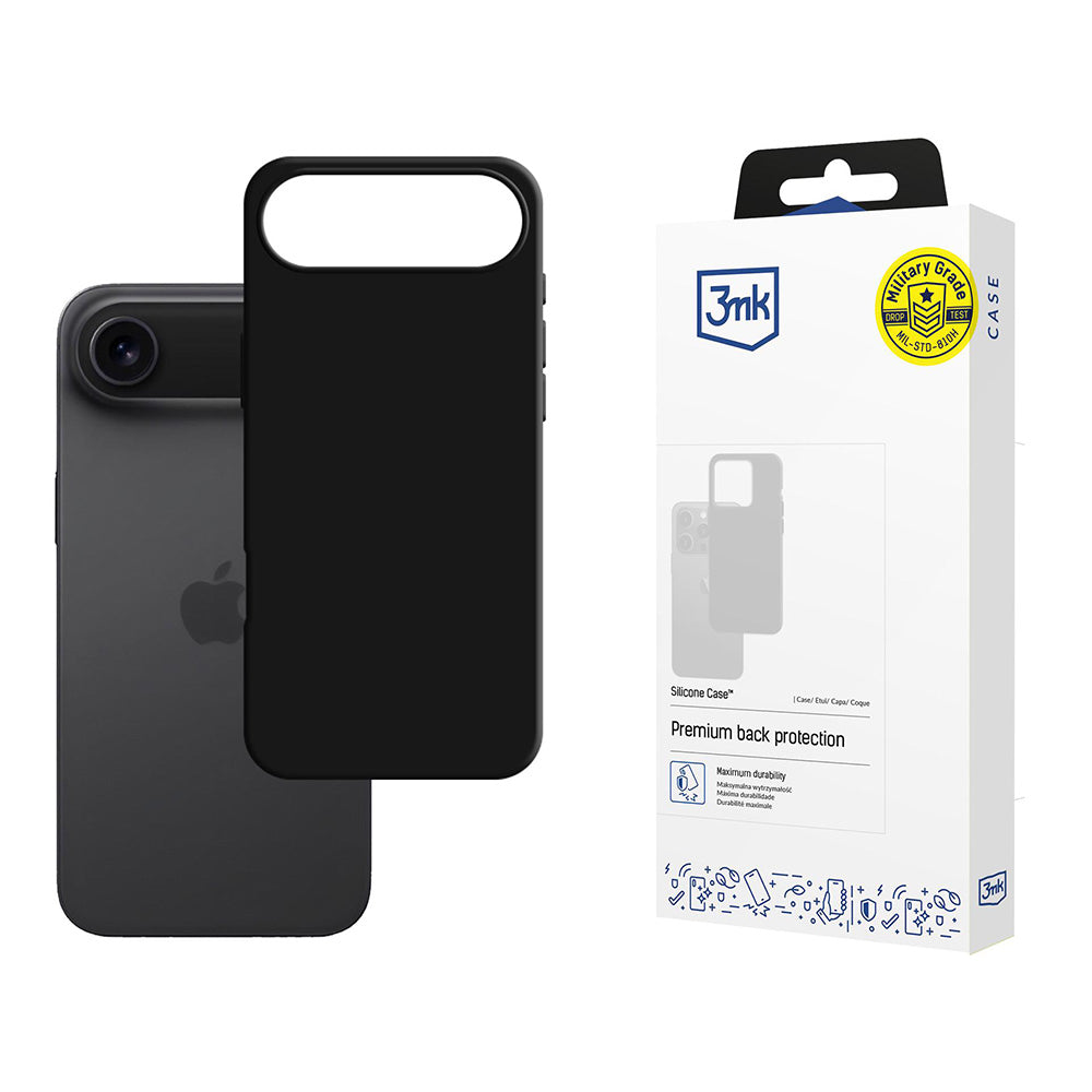 Hülle für Apple iPhone 17 Air, 3MK, Silikon, Schwarz