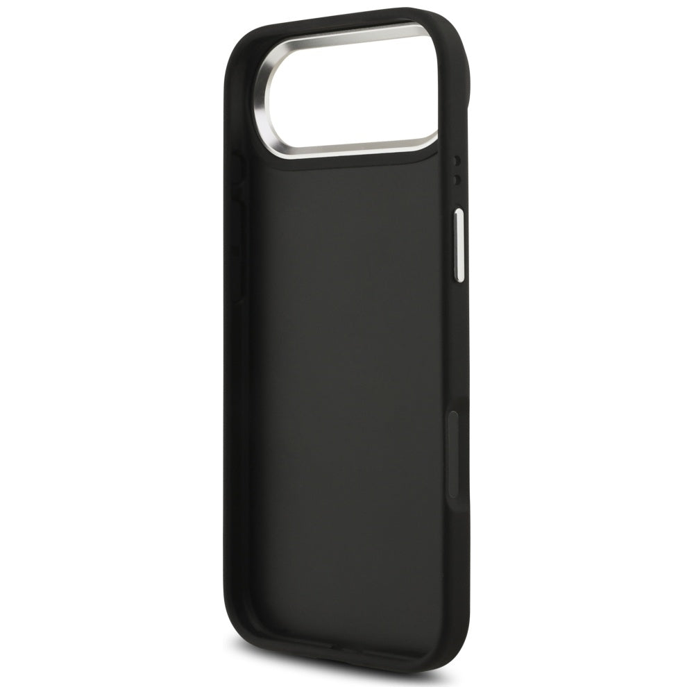 Hülle für Apple iPhone 17 Air, Guess, 4G Grained Big and Classic Logo, Schwarz Silbern