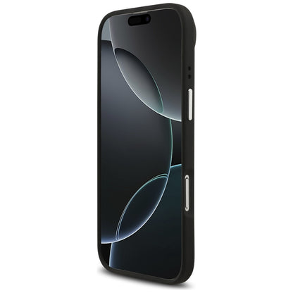 Hülle für Apple iPhone 17 Air, Guess, 4G Grained Big and Classic Logo, Schwarz Silbern