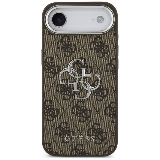 Hülle für Apple iPhone 17 Air, Guess, Big 4G Logo Classic, Braun Silbern
