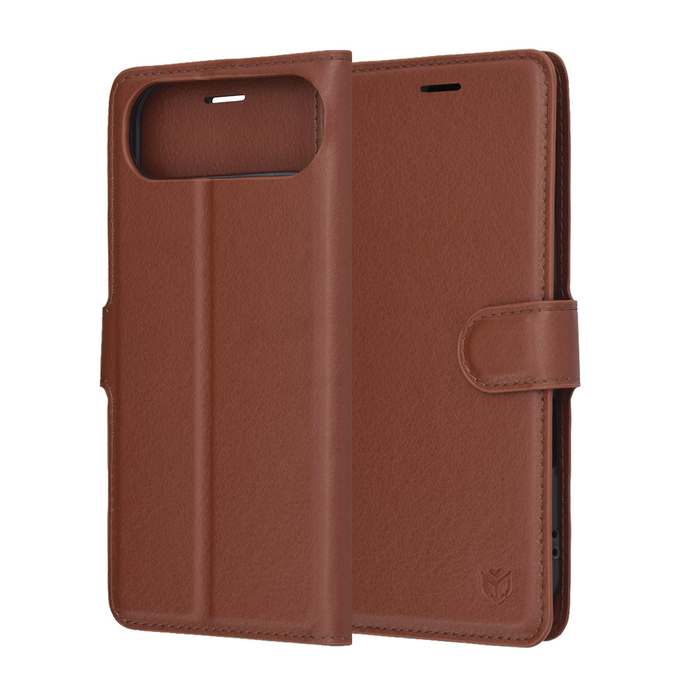 Hülle für Apple iPhone 17 Air, Techsuit, Leather Folio, Braun