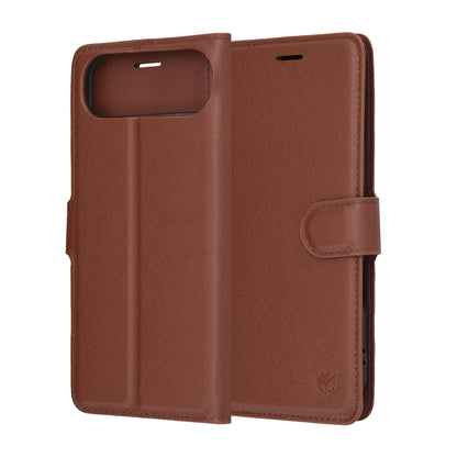Hülle für Apple iPhone 17 Air, Techsuit, Leather Folio, Braun