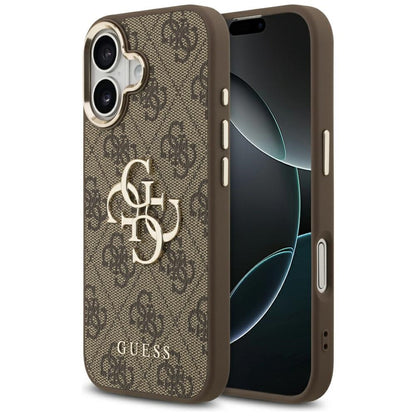 Hülle für Apple iPhone 17, Guess, Big 4G Logo Classic, Goldenes Braun