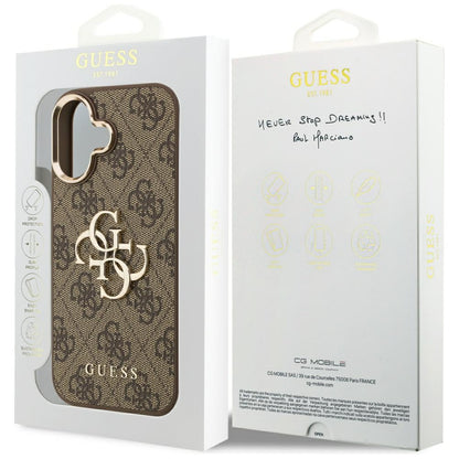 Hülle für Apple iPhone 17, Guess, Big 4G Logo Classic, Goldenes Braun