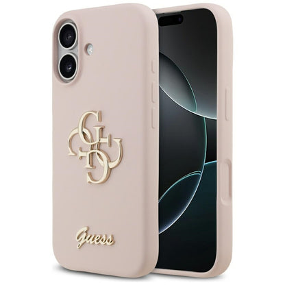 Hülle für Apple iPhone 17, Guess, Big 4G Script, Hellrosa