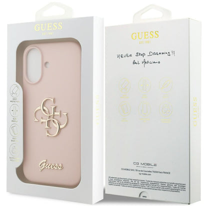 Hülle für Apple iPhone 17, Guess, Big 4G Script, Hellrosa