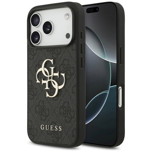 Hülle für Apple iPhone 17 Pro, Guess, 4G Big Logo, Schwarz