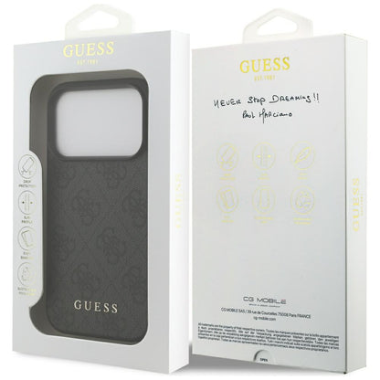Hülle für Apple iPhone 17 Pro, Guess, 4G Classic, Schwarz