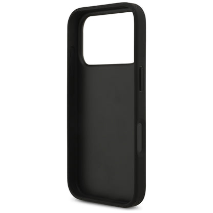 Hülle für Apple iPhone 17 Pro, Guess, 4G Grained Big and Classic Logo, Schwarz