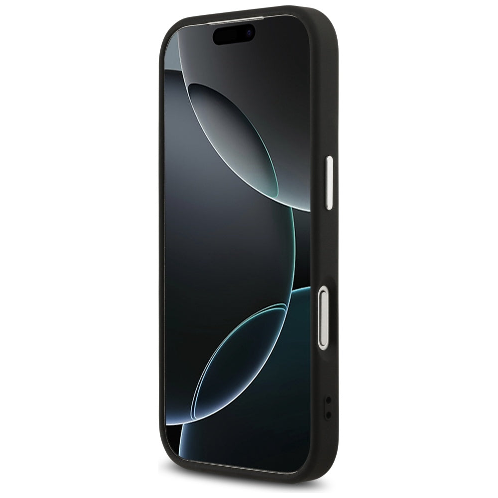 Hülle für Apple iPhone 17 Pro, Guess, Big 4G Logo Classic, Schwarz Silbern