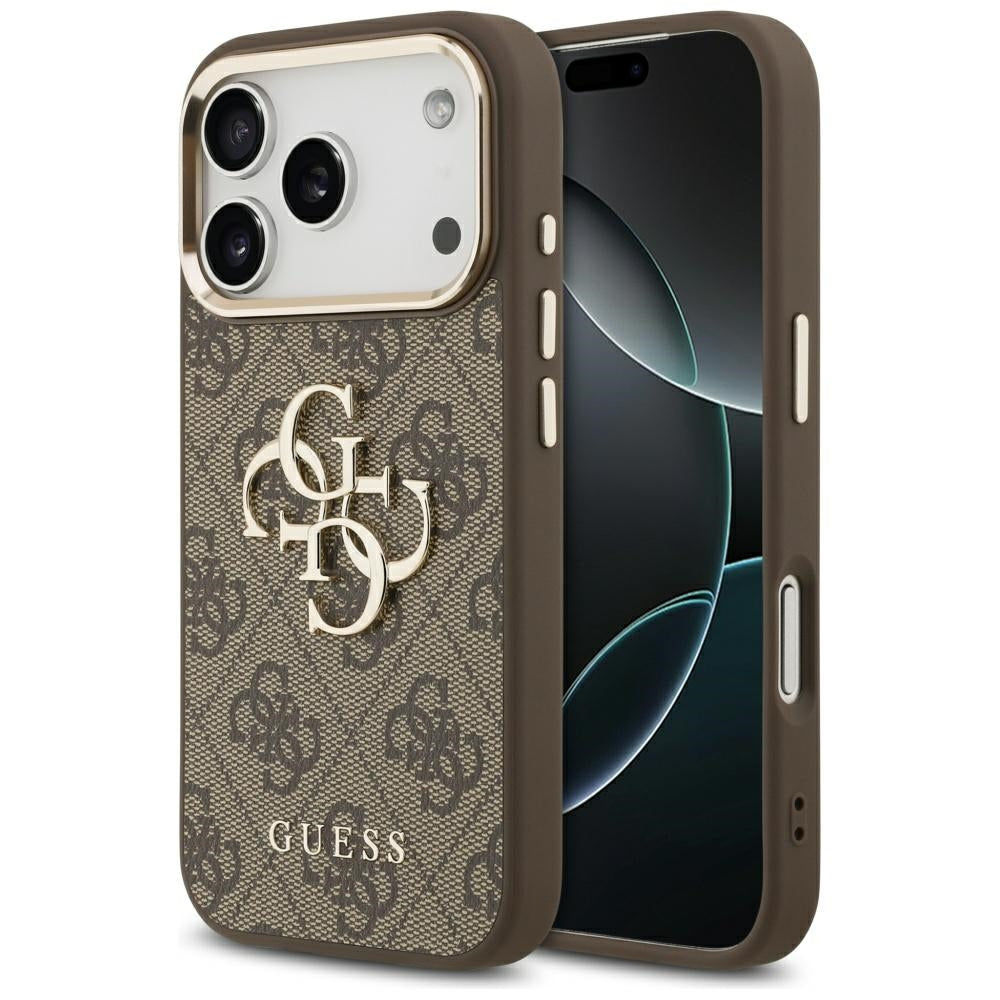 Hülle für Apple iPhone 17 Pro, Guess, Big 4G Logo Classic, Goldenes Braun
