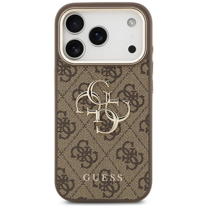 Hülle für Apple iPhone 17 Pro, Guess, Big 4G Logo Classic, Goldenes Braun