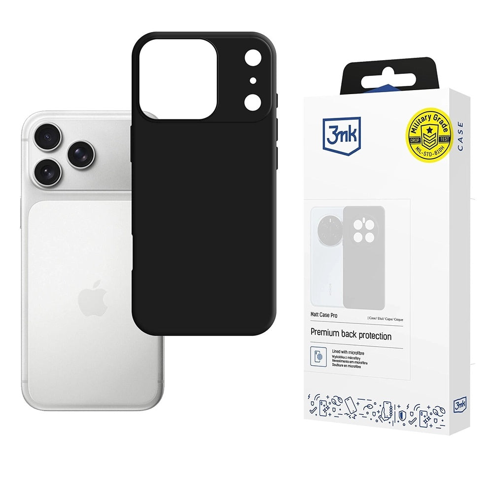 Hülle für Apple iPhone 17 Pro Max, 3MK, Pro, Matt Schwarz