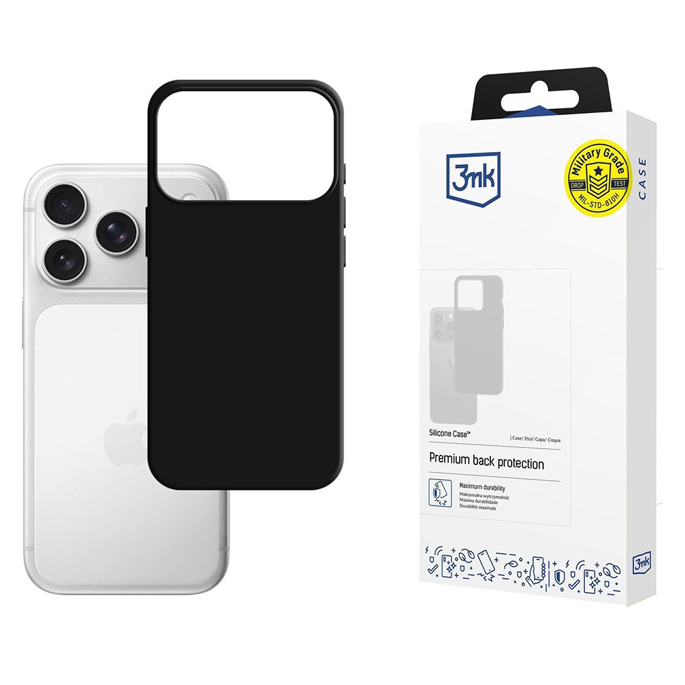 Case for Apple iPhone 17 Pro Max, 3MK, Silicone, Black