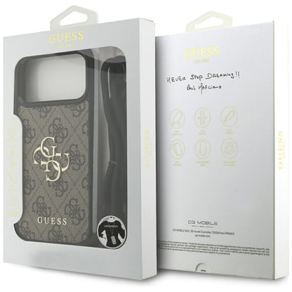 Hülle für Apple iPhone 17 Pro Max, Guess, 4G CBDY Big Logo mit Kordelband, Braun