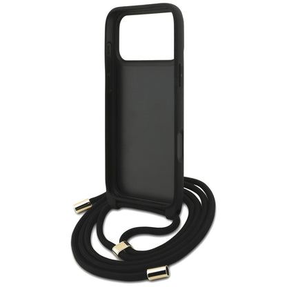Hülle für Apple iPhone 17 Pro Max, Guess, 4G CBDY Big Logo mit Kordelband, Braun