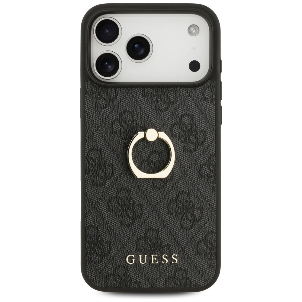 Hülle für Apple iPhone 17 Pro Max, Guess, 4G Ring Stand, Schwarz