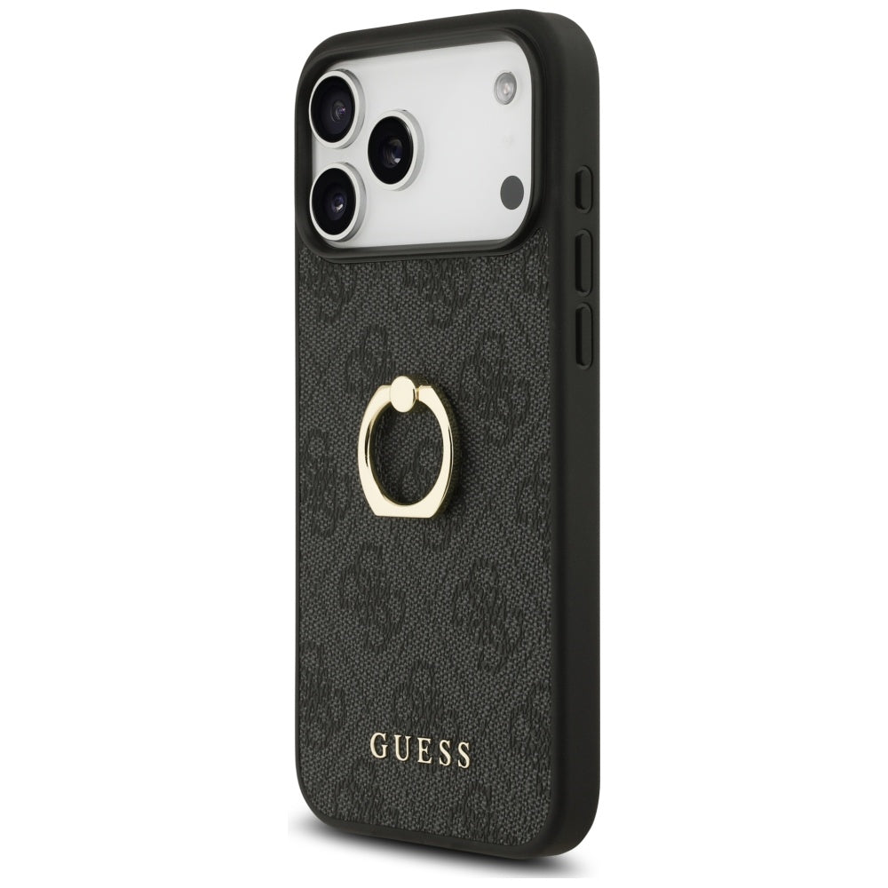 Hülle für Apple iPhone 17 Pro Max, Guess, 4G Ring Stand, Schwarz