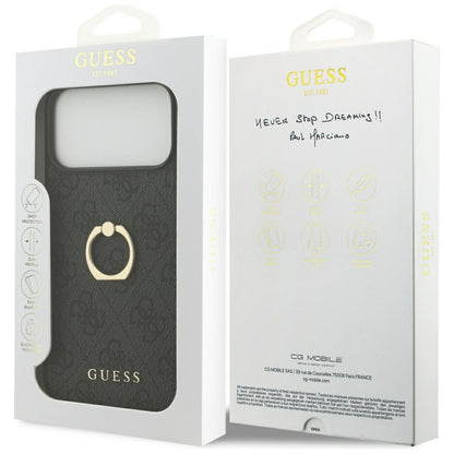 Hülle für Apple iPhone 17 Pro Max, Guess, 4G Ring Stand, Schwarz