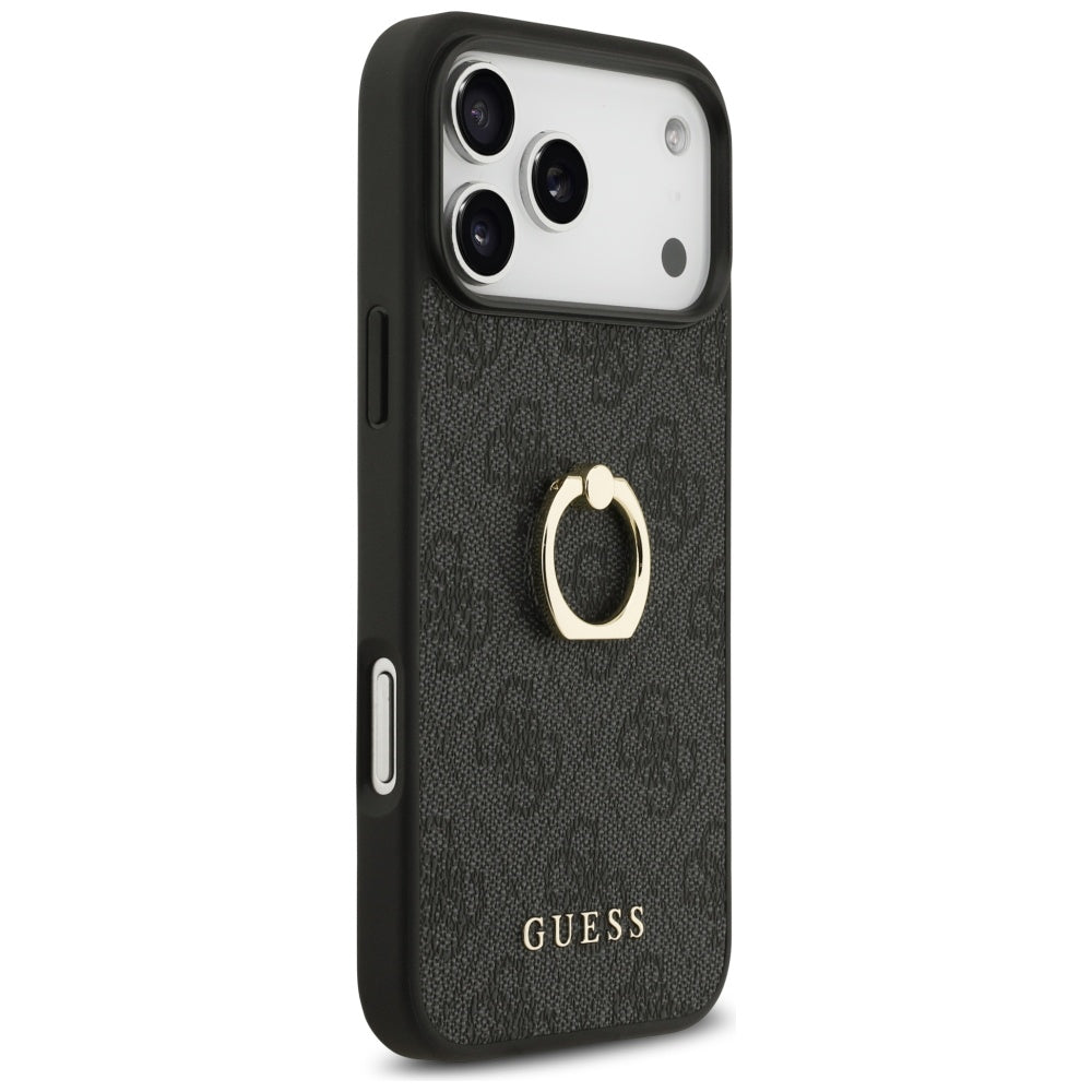 Hülle für Apple iPhone 17 Pro Max, Guess, 4G Ring Stand, Schwarz