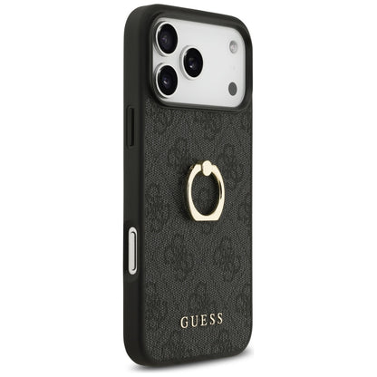 Hülle für Apple iPhone 17 Pro Max, Guess, 4G Ring Stand, Schwarz