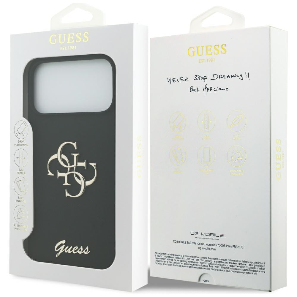 Case for Apple iPhone 17 Pro Max, Guess, Big 4G Script, Black