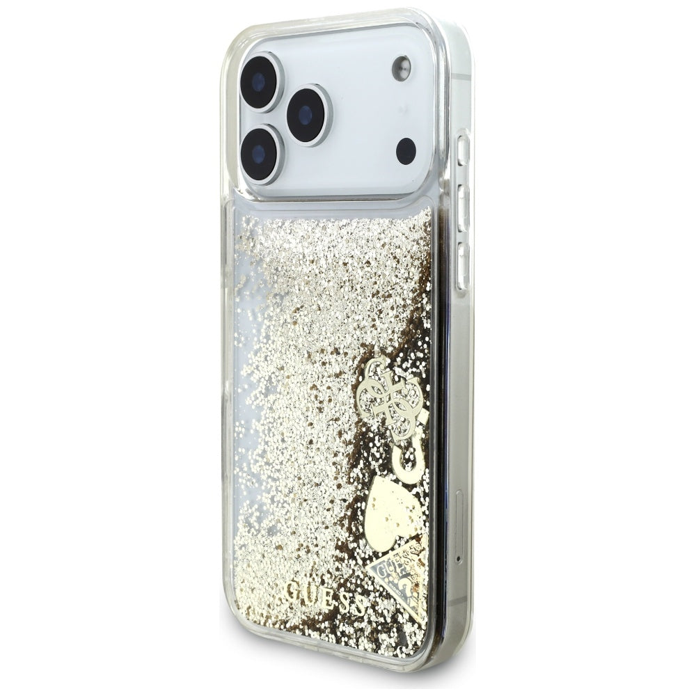 Hülle für Apple iPhone 17 Pro Max, Guess, Liquid Glitter Charms, Gold